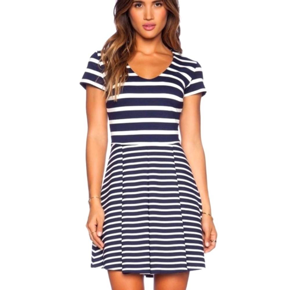 Joie Navy California Stripe Fit Flare Dress XS Preppy Summer